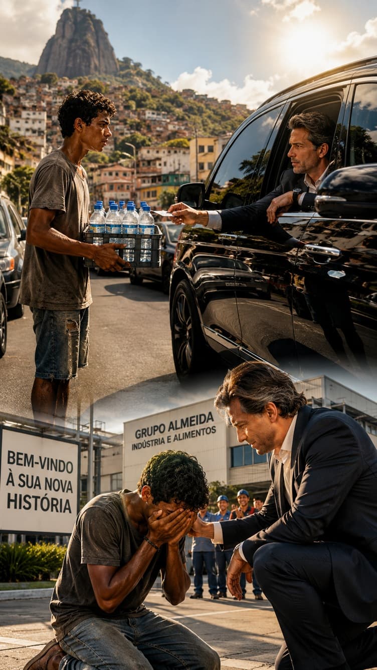 “Humilhado nas ruas do Rio vendendo água no trânsito, um jovem pobre jamais imaginou que um SUV de luxo pararia diante dele… e que um encontro com um dos empresários mais poderosos do Brasil mudaria sua vida para sempre de uma forma que ninguém conseguiria acreditar!”