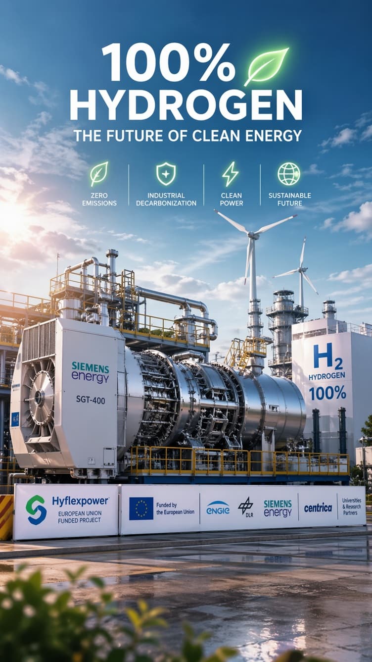 “Europe Successfully Tests the World’s First 100% Hydrogen-Powered Gas Turbine—A Major Leap Toward a Zero-Carbon Future”