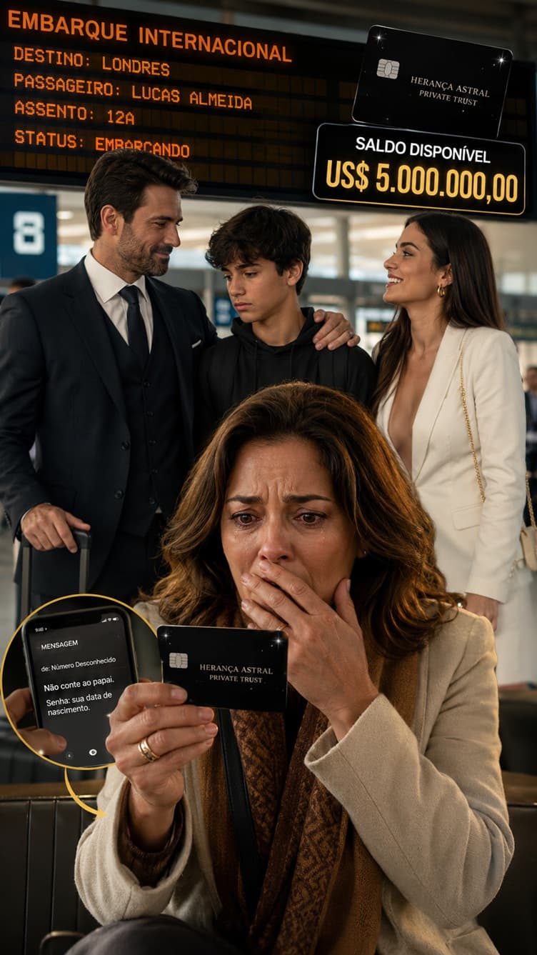 “No dia do divórcio, meu ex-marido me humilhou publicamente, levou meu filho para Londres ao lado da amante jovem e me deixou acreditando que eu tinha perdido tudo… Até que, no último abraço, meu filho colocou discretamente um cartão bancário secreto em minha mão e sussurrou: ‘Mãe… espere eu voltar.’ — Três minutos depois, ao ver o saldo, descobri um segredo milionário que poderia destruir o império do próprio pai!”